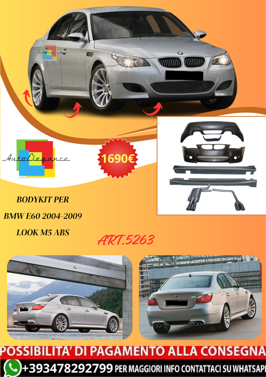 💫ART.5263 Bodykit per BMW E60 2004-2009 Look M5 ABS💫