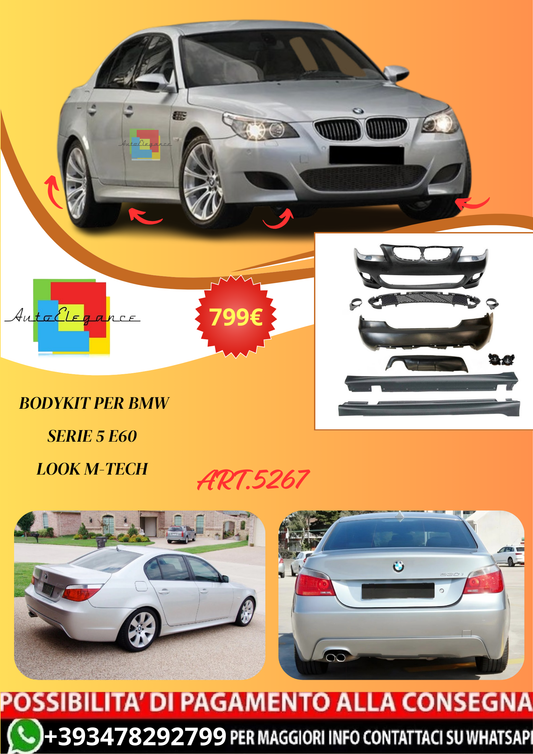 💫ART.5267 Bodykit per BMW Serie 5 E60 Look M-Tech ABS💫
