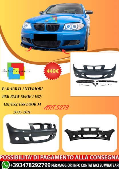 💫ART.5273 Paraurti Anteriori per BMW Serie 1 E87/ E81/E82/E88 Look M 05-11💫