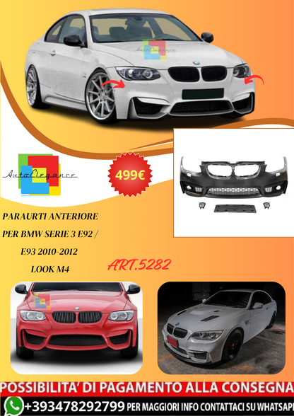💫ART.5282 Paraurti Anteriore per BMW Serie 3 E92 / E93 2010-2012 LCI Look M4💫 (Copia)