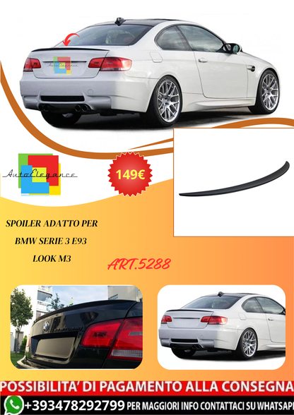 💫ART.5288 Spoiler adatto per BMW Serie 3 E93 Look M3💫