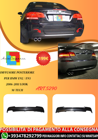 💫ART.5290 Diffusore Posteriore per BMW E92 / E93 2006-2011 Look M-Tech💫