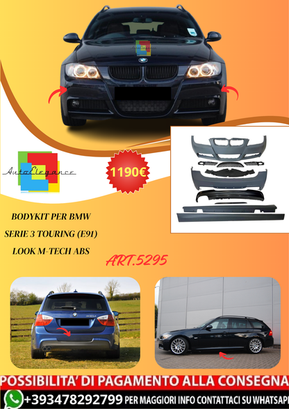 💫ART.5295 Bodykit per BMW Serie 3 Touring (E91) Look M-Tech ABS💫
