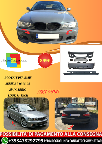 💫ART.5330 Bodykit per BMW Serie 3 E46 98-05 2P / Cabrio Look M-Tech💫