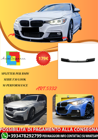 💫ART.5332 Splitter per BMW Serie F30 Look M-Performance ABS💫