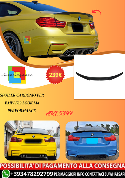 💫ART.5349 Spoiler Carbonio per BMW F82 Look M4 Performance 💫