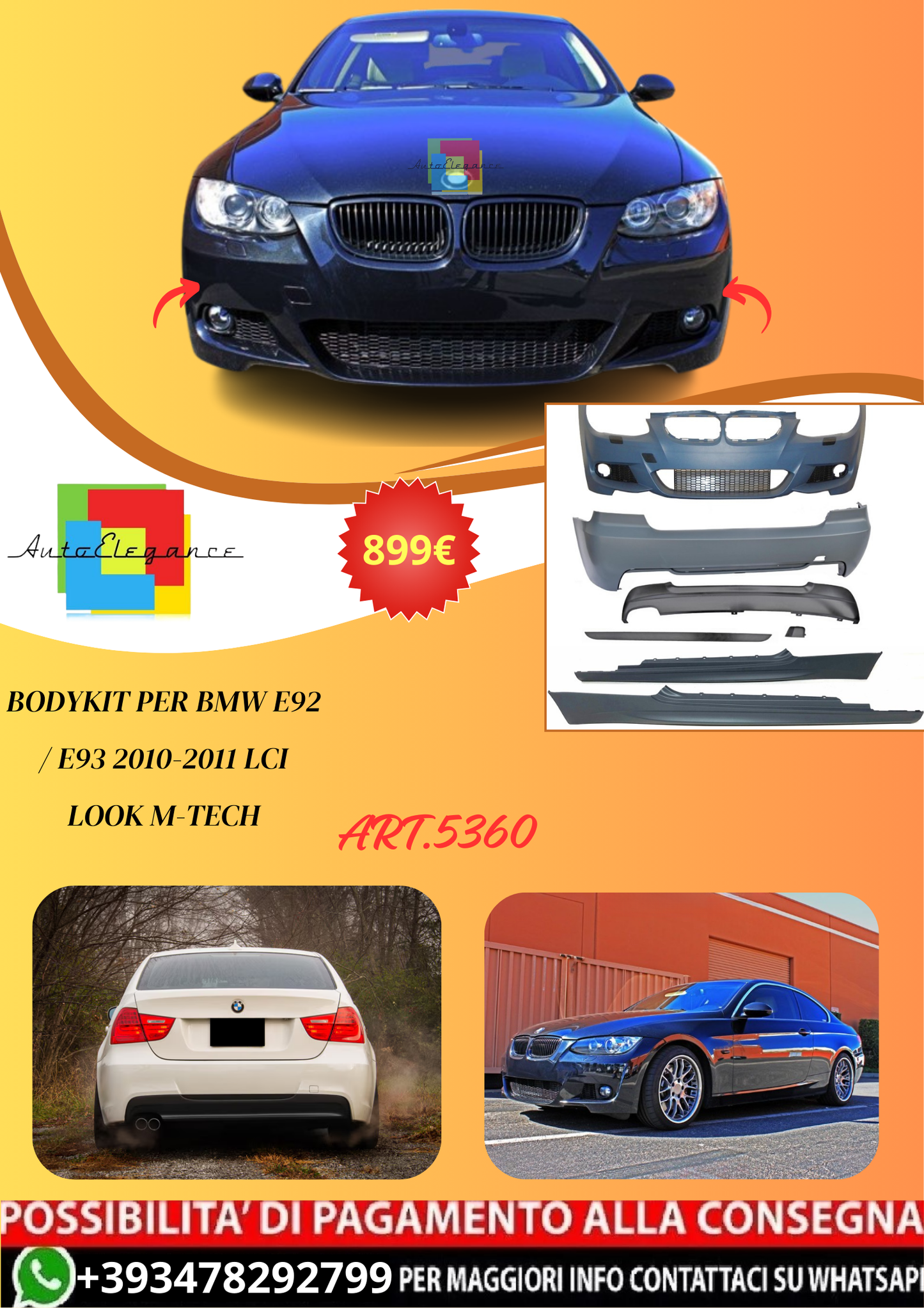 💫ART.5360 BMW E92 / E93 2010-2011 LCI Look M-Tech💫