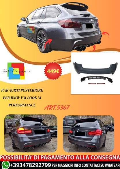 💫ART.5367 Paraurti Posteriore per BMW Serie 3 F31 Look M Performance💫