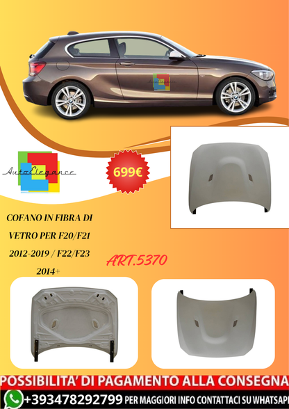 💫ART.5370 Cofano in Fibra di Vetro per F20/F21 2012-2019 / F22/F23 2014+ 💫