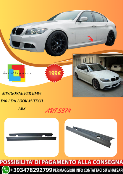 💫ART.5374 Minigonne per BMW E90 / E91 Look M-Tech ABS💫