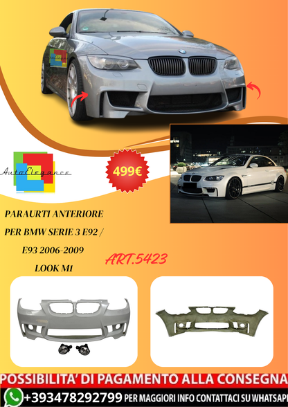 💫ART.5423 Paraurti Anteriore per BMW Serie 3 E92 / E93 2006-2009 Look M1💫
