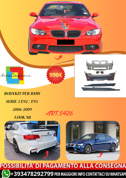 💫ART.5426 Bodykit per BMW Serie 3 E92 / E93 2006-2009 Look M1💫