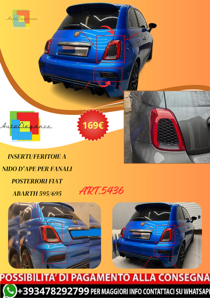 💫ART.5436 Inserti/feritoie a Nido D'ape per Fanali Posteriori Abarth 595/695💫