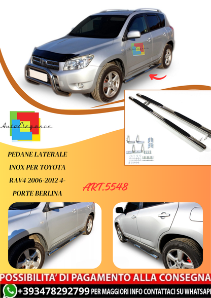 💫ART.5548 Pedane Laterale Inox per Toyota Rav4 2006-2012 4-Porte Berlina💫