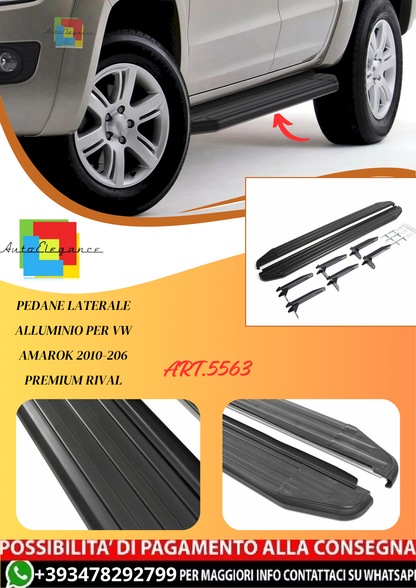💫ART.5563 Pedane Laterale Alluminio per VW Amarok 2010-2016 Premium RIVAL💫