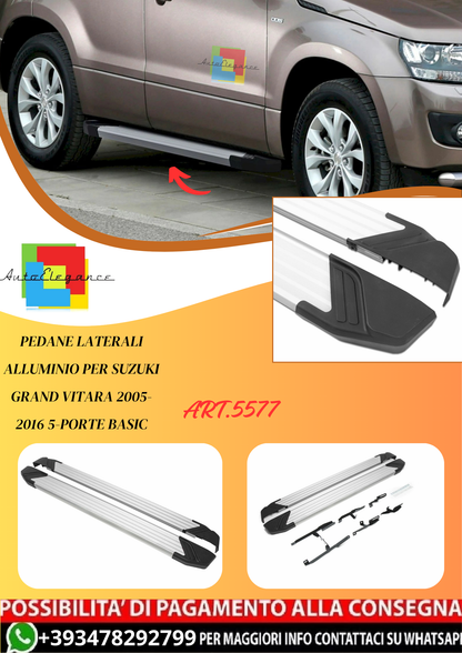 💫ART.5577 Pedane Laterali Alluminio per Suzuki Grand Vitara 05-16 5-P Basic💫