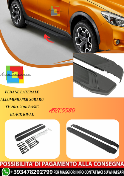 💫ART.5580 Pedane Laterale Alluminio Per Subaru XV 11-16 Basic Black RIVAL💫