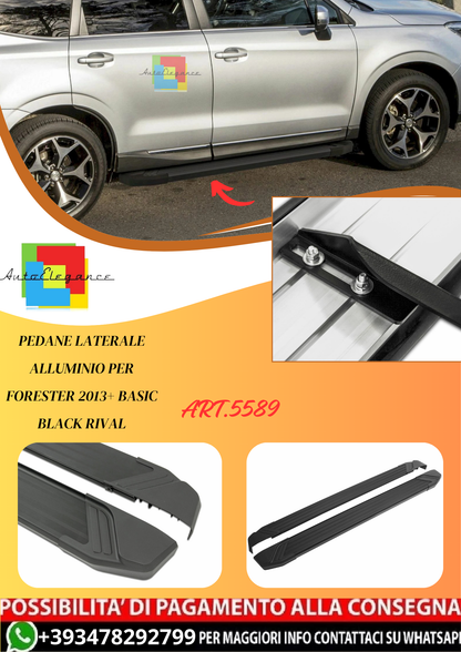 💫ART.5589 Pedane Laterale Alluminio Per Forester 2013+ Basic Black RIVAL💫
