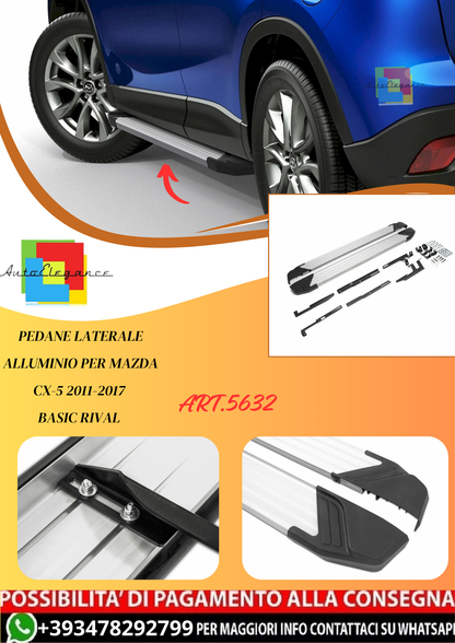 💫ART.5632 Pedane Laterale Alluminio per Mazda CX-5 2011-2017 Basic RIVAL💫