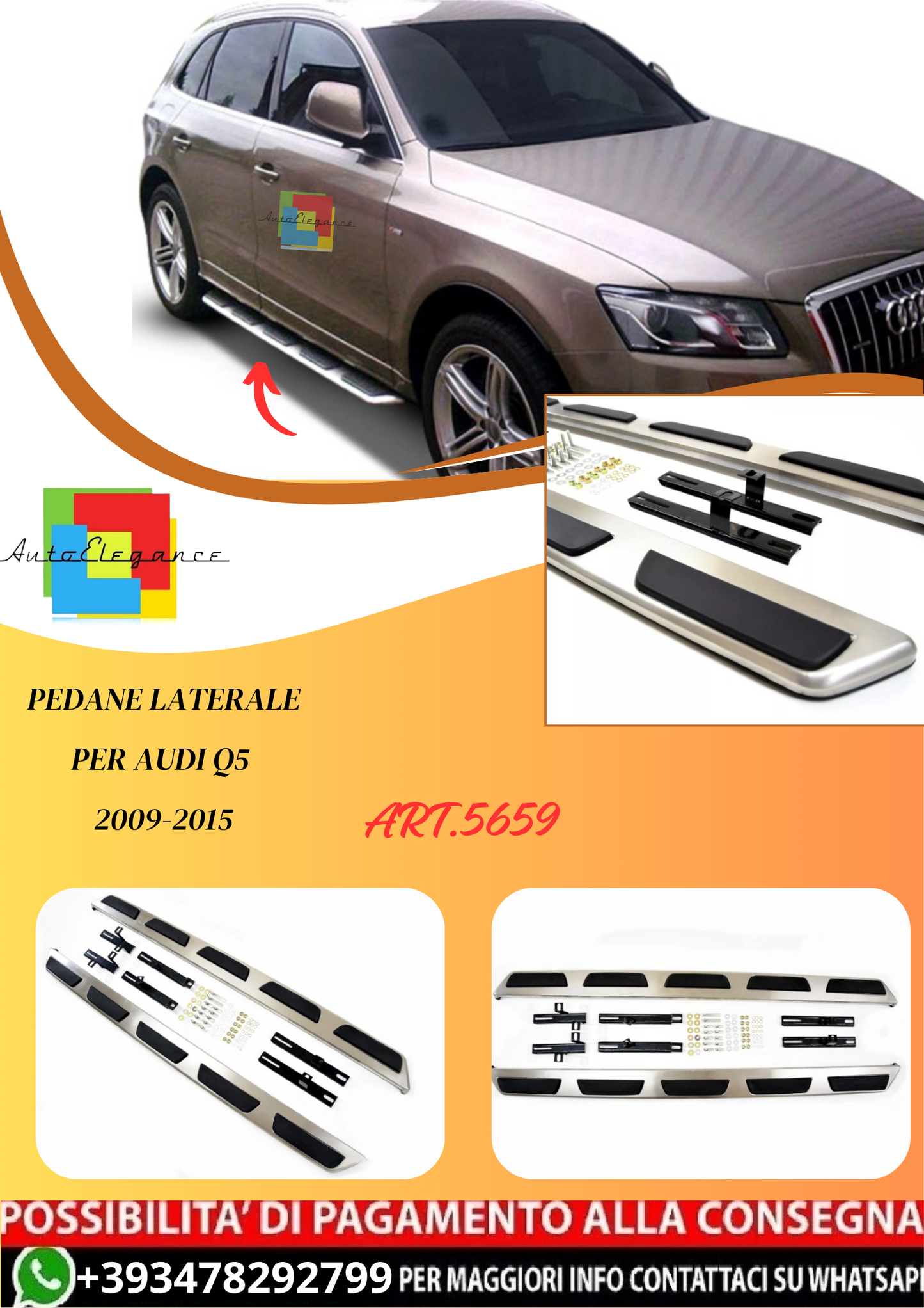 💫ART.5659 Pedane Laterale per Audi Q5 2009-2015💫