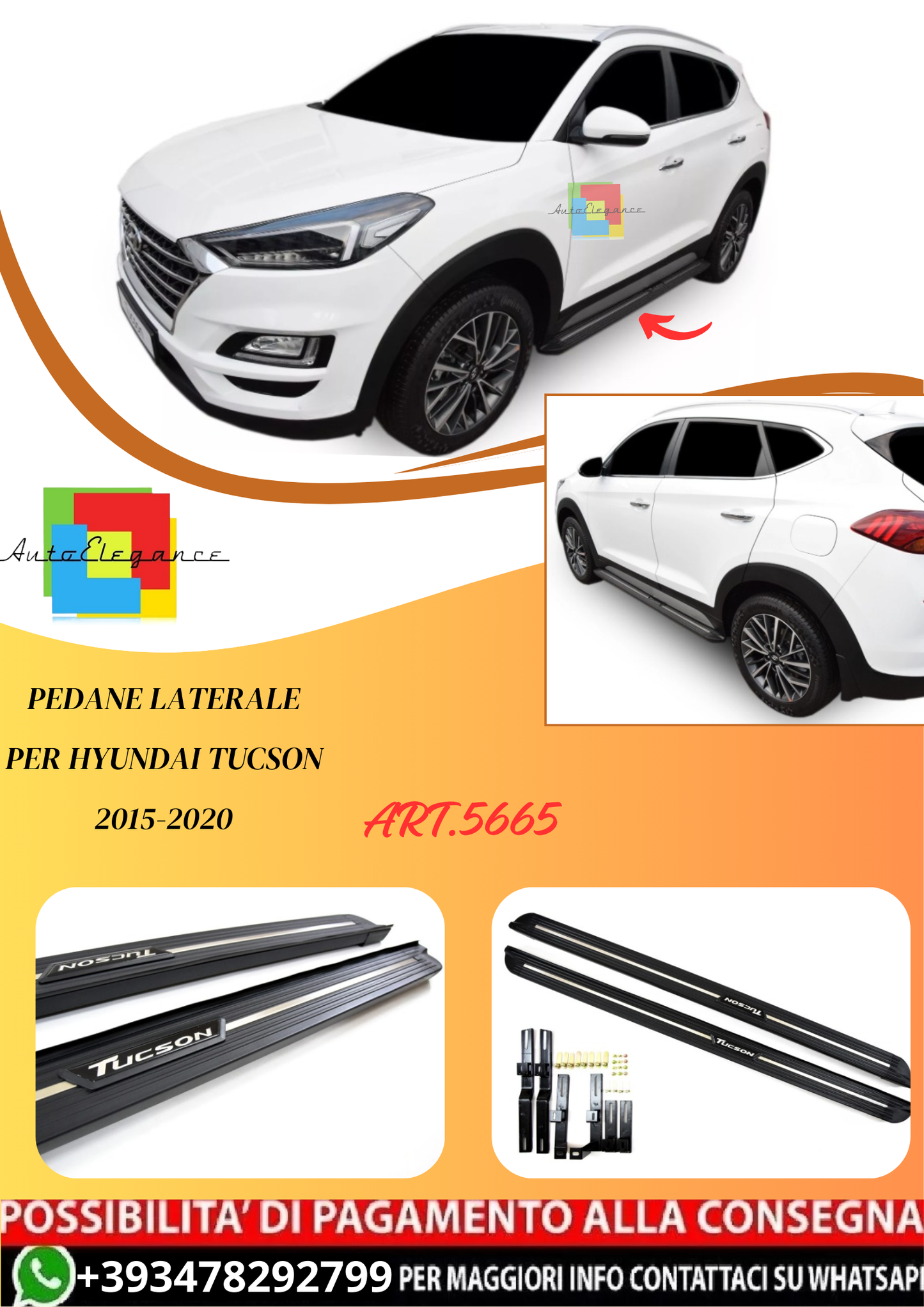 💫ART.5665 Pedane Laterale per Hyundai Tucson 2015-2020💫