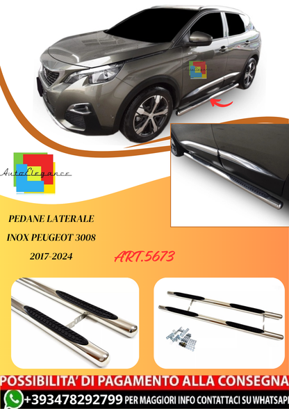 💫ART.5673 Pedane Laterale Inox Peugeot 3008 2017-2024💫