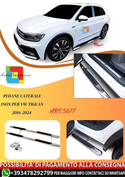 💫ART.5677 Pedane Laterale Inox per VW Tiguan 2016-2024💫