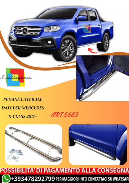 💫ART.5683 Pedane Laterale Inox per Mercedes X-Class 2017+💫