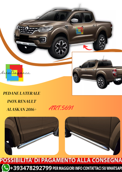 💫ART.5691 Pedane Laterale Inox Renault Alaskan 2016+💫