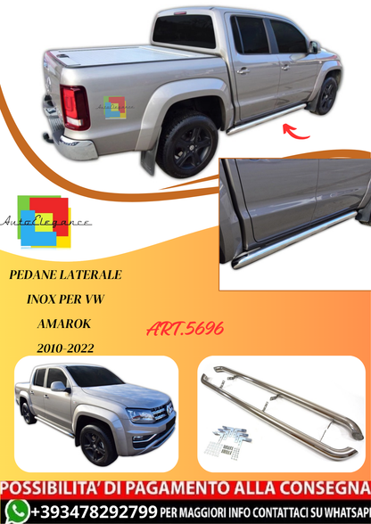 💫ART.5696 Pedane Laterale Inox per VW Amarok 2010-2022💫