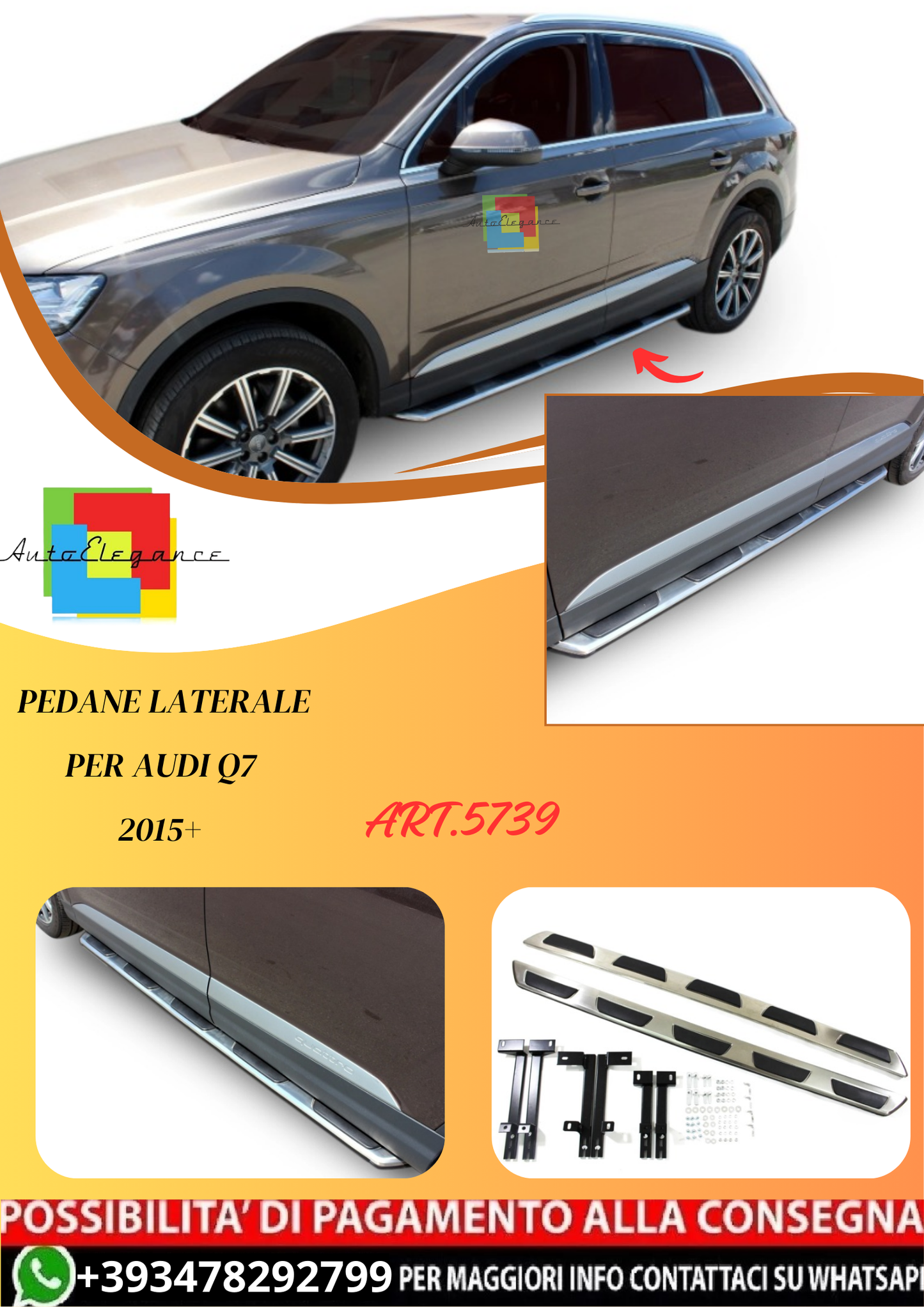 💫ART.5739 Pedane Laterale per Audi Q7 2015+ 💫