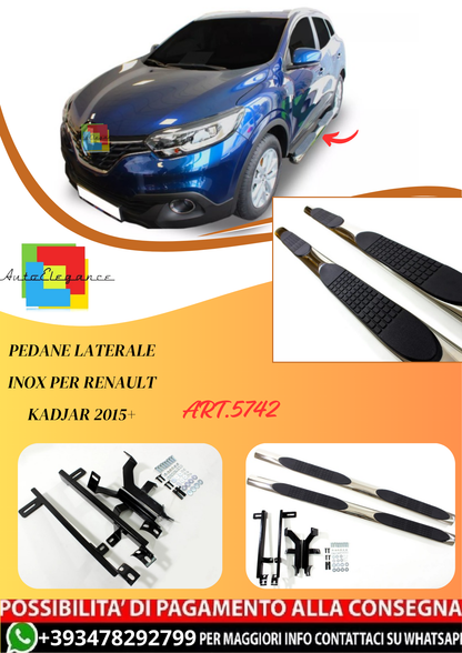 💫ART.5742 Pedane Laterale Inox per Renault Kadjar 2015+💫