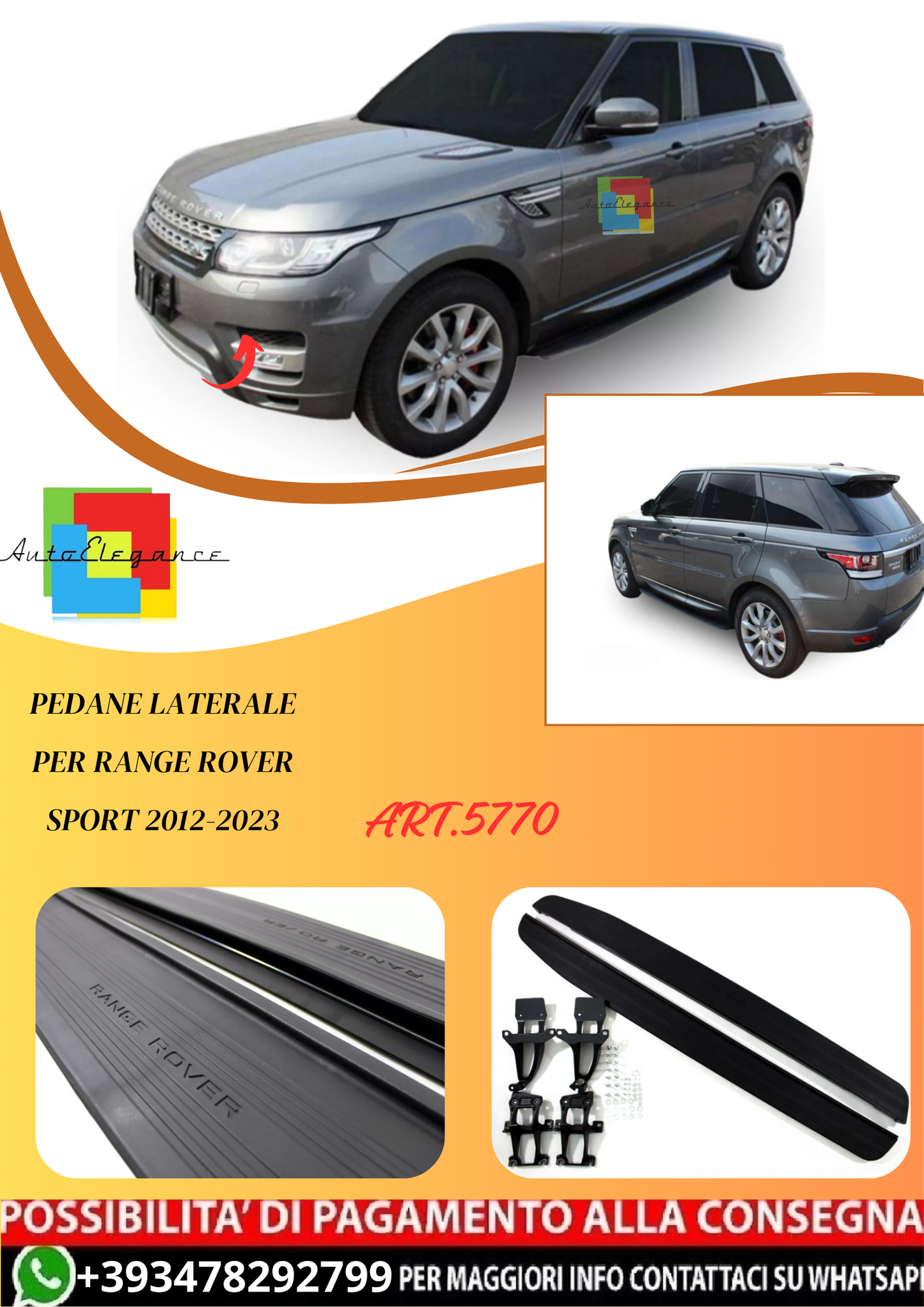 💫ART.5770 Pedane Laterale per Range Rover Sport 2012-2023💫