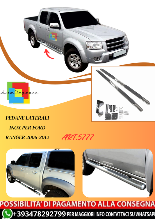 💫ART.5777 Pedane Laterali Inox per Ford Ranger 2006-2012💫