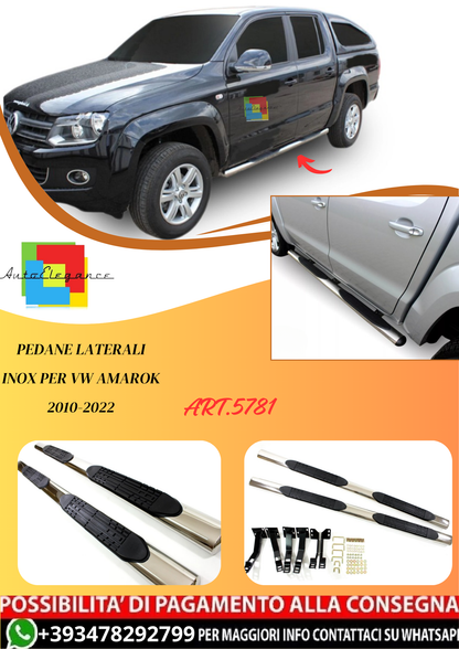💫ART.5781 Pedane Laterali Inox per VW Amarok 2010-2022💫