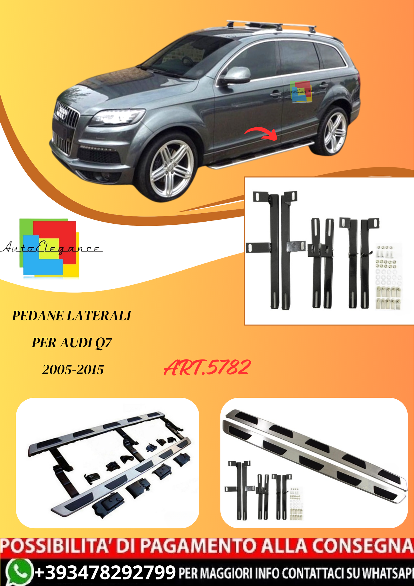 💫ART.5782 Pedane Laterali per Audi Q7 2005-2015💫