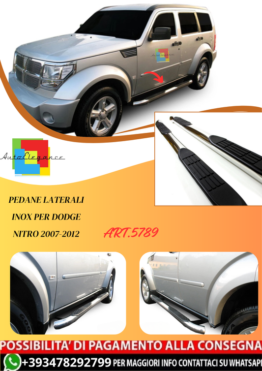 💫ART.5789 Pedane Laterali Inox per Dodge Nitro 2007-2012💫