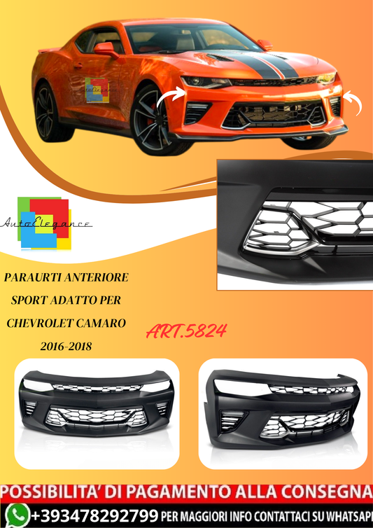 💫ART.5824 PARAURTI ANTERIORE SPORT adatto per CHEVROLET CAMARO 2016-2018💫