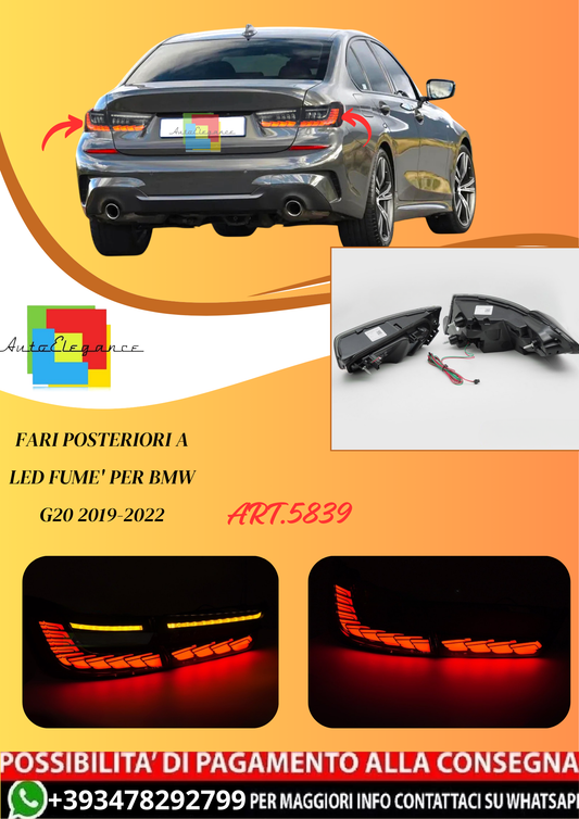 💫ART.5839 FARI POSTERIORI A LED FUME' per BMW G20 2019-2022💫