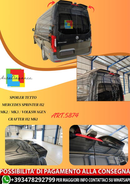 💫ART.5874 Spoiler Tetto Mercedes Sprinter H2 Mk2 / Mk3 / VW Crafter H2 Mk1💫