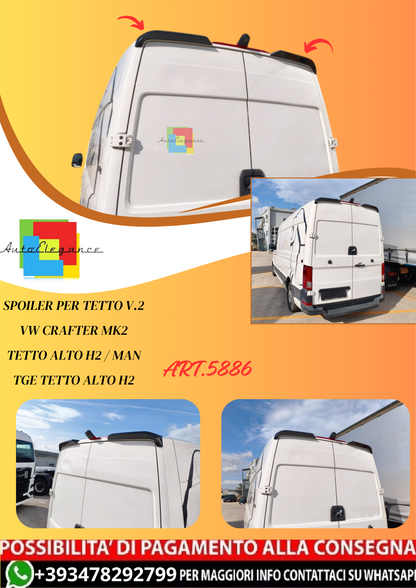 💫ART.5886 Spoiler per Tetto V.2 VW Crafter Mk2 Tetto alto / MAN TGE H2 💫