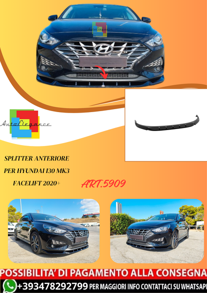 💫ART.5909 Splitter Anteriore per Hyundai i30 Mk3 Facelift 2020+💫
