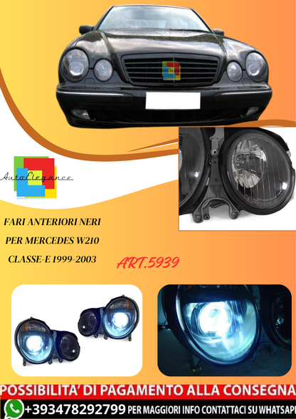 💫ART.5939 FARI ANTERIORI NERI per MERCEDES W210 Classe-E 1999-2003💫