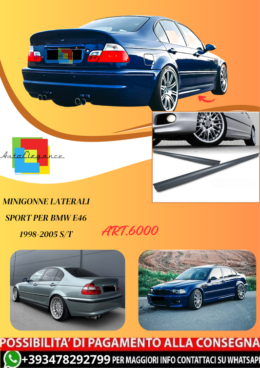 💫ART.6000 MINIGONNE LATERALI SPORT per BMW E46 1998-2005 S/T💫