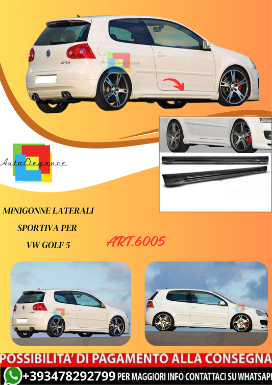 💫ART.6005 MINIGONNE LATERALI SPORTIVA per VW GOLF 5💫