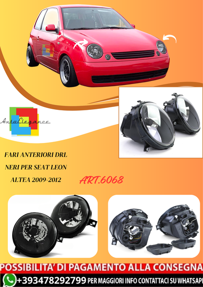 💫ART.6068 FARI ANTERIORI NERI per VW LUPO 1998-2005💫