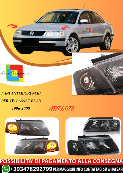💫ART.6078 FARI ANTERIORI NERI per VW PASSAT B5 3B 1996-2000💫