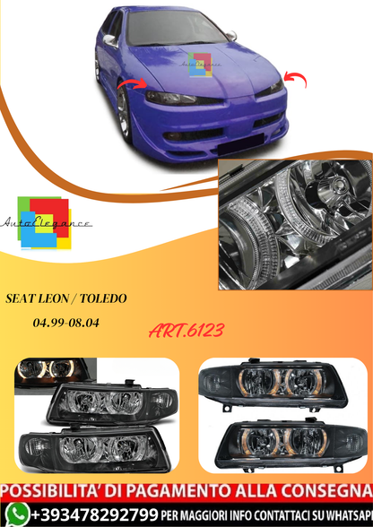 💫ART.6123 FARI OCCHI D'ANGELO NERI per SEAT LEON / TOLEDO 04.99-08.04💫