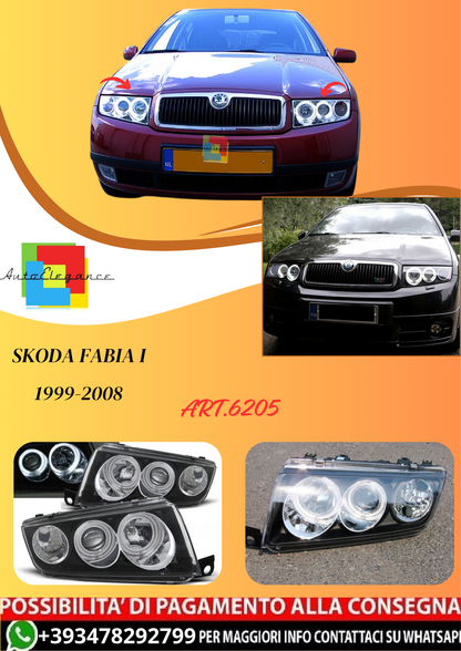 💫ART.6205 FARI OCCHI D'ANGELO NERI per SKODA FABIA I 1999-2008💫
