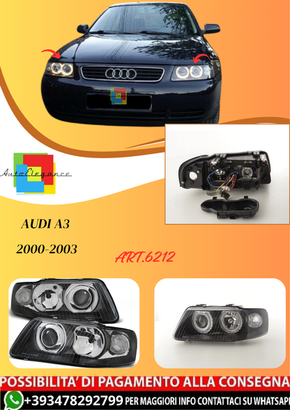 💫ART.6212 FARI OCCHI D'ANGELO NERI per AUDI A3 2000-2003💫